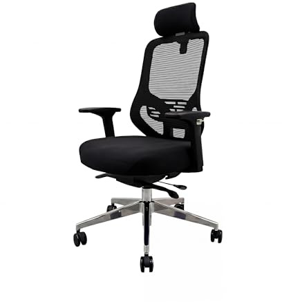 Jan Nowak Bürostuhl ergonomisch Drehstuhl Netz 3D Armlehnen Kopfstütze | Schreibtischstuhl höhenverstellbar mit Sitztiefenverstellung, Lendenwirbelstütze, Kopfstütze, Netzrücken, Büro Home Office