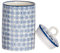 Nicola Spring Patterned Kitchen Canister - 1 Litre - Navy Porcelain Hand Printed Kitchen Storage Jar Airtight Biscuit Barrel for Biscuits, Oats, Tea, Coffee