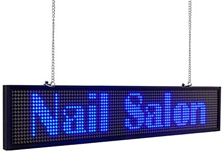 Leadleds Ultra-Thin Design P5mm 16X96 pixels SMD LED programmable message de défilement panneau de signe, PC Software change messages (Bleu)