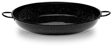 Vaello la Valencienne Cocotte en Acier émaillé avec poignée, Noir, 30 cm