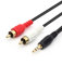 QiCheng&LYS 3,5 mm zu RCA AV Camcorder Video Kabel, 3,5 mm Stecker zu 2 x Cinch Stecker Stereo Audio Video Aux Kabel für MP3/PC (3,5mm 2 RCA 1.5m)