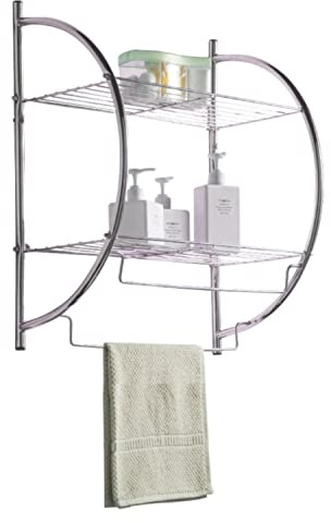 PraTiKo Life Porta Asciugamani Bagno Porta Asciugamani Da Parete in Acciaio Due Mensole Porta Oggetti Doccia