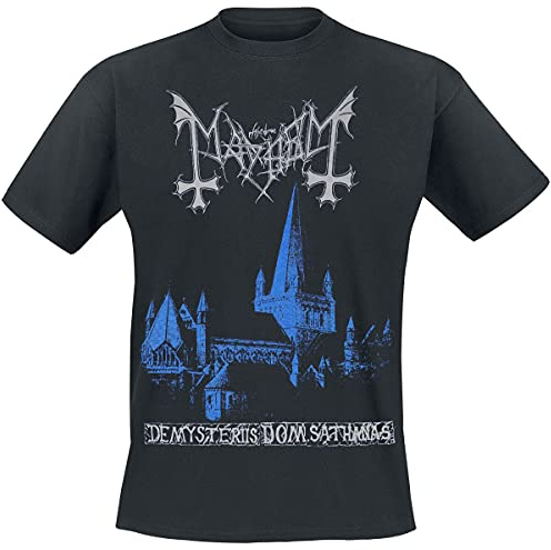 Mayhem De Mysteriis Dom Sathanas Men T-Shirt Black L, 100% Cotton, Regular
