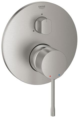 GROHE Essence, Duscharmatur für 3 Verbraucher (Wasserhahn für die Dusche oder Badewanne, Einhebel-Mischbatterie mit Metallhebel und langlebiger Oberfläche, für Rapido SmartBox), edelstahl, 24092DC1