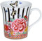 Könitz Viva la Vida Stripes Becher, Tasse, Kaffeetasse, Porzellan, Bunte Blumen, 410 ml, 11 1 100 2326