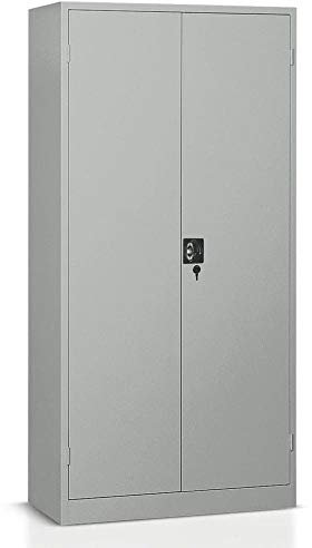 Armoire portes battantes et 4 étagères réglables en acier verni E221