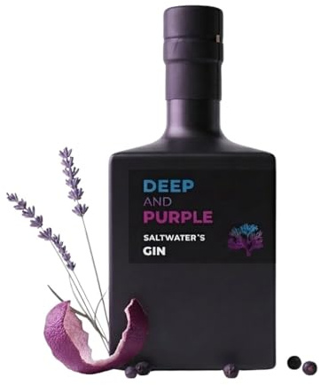 DEEP AND PURPLE Farbwechsel Gin – Blau zu Violett mit Tonic – Beeren Gin mit Wacholder, Blaubeeren, Cranberry und Blutorange – 0,5 l – 40% vol (Deep Purple)