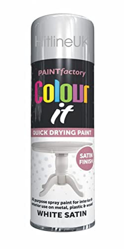 Spray Paint Colour IT- White Paint Satin Paint AEROSOL Spray CAN DIY Plastic Metal Wood Paint 250ML