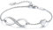 LOUISA SECRET Bracciale Donna Argento 925 Braccialetto Infinito Bracciali Cuore Gioielli Regalo Natale Compleanno Festa Della Mamma per Moglie Amiche Amica