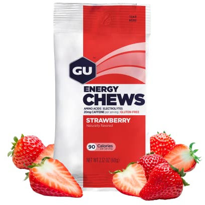 GU Energy Chews Fruit Gummies Strawberry 12 x 60 g