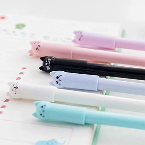 KINGGOO 6 Teile/Satz Kawaii Cartoon Cat Gel Stift Für Mädchen Geschenk Schreibwaren Nette Schreibgriffe Pens Nizza Büro Schulbedarf