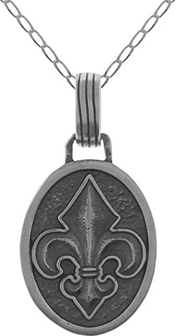 Collier Fleur de Lys en Argent 925 - Neuf - Homme - Longueur 45 cm