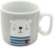 Dekohelden24 Tazza per bambini con manici, orso/scritta – orsetto forte/altezza Ø ca. 6,8 x 7,4 cm, capacità 150 ml, porcellana.