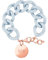 ICE - Jewellery - Chain bracelet - Pastel blue - Rose-gold - Kettenarmband mit blaufarbenen XL-Maschen für Frauen, geschlossen mit einer roségold Medaille (020920)