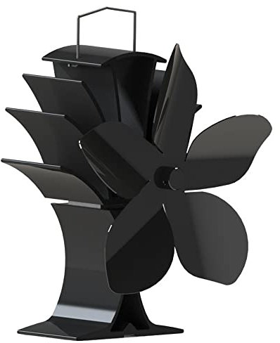 INF Kaminventilator Hitzebetrieben, Ofenventilator mit 5 Blättern, für bessere Wärmeverteilung