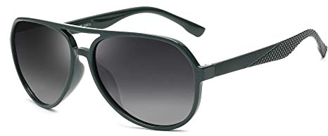 JIM HALO Polarisierte Sonnenbrille Männer Frauen, Retro Pilot Schatten für das Fahren Angeln Grün/Farbverlauf Grau