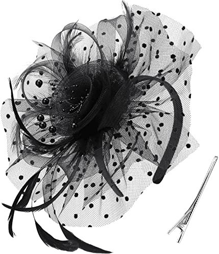 DRESHOW Fascinators per Capelli da Donna Fascinator Chapeau Nuptiale Plumes Cheveux Clip Accessoires Cocktail Royal Ascot