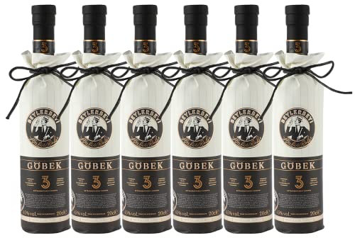 RAKI - Beylerbeyi Göbek Raki 6 x 20cl | Türkischer Brandy mit Anis aromatisiert - 100% frische Weintrauben - Ohne Zuckerzusatz | Dreifache Destillation - Alkoholgehalt 45%