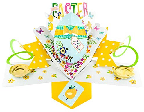 Happy Easter Decorated Easter Egg Pop Up Greeting Card 3D Pop-Up Cards EPOP010