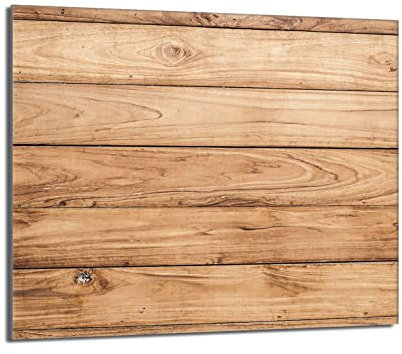 DarHaus Placa protectora de vitrocerámica 60 x 52 cm 1 pieza cocina eléctrica universal para inducción protección contra salpicaduras tabla de cortar de vidrio templado como decoración, MADERA