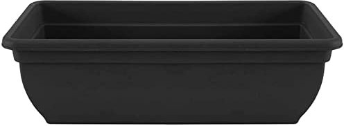 Optimal Products Bel Trough Plant Pot Plastic Winchester Bel Garden Flower Patioectangle Planter UK (1PC, Ebony/Black 46cm)