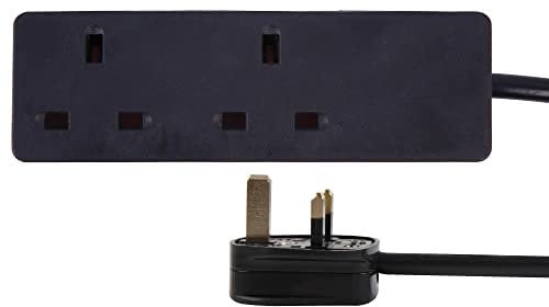 PRO ELEC PELB1992 Mains Extension Lead, 2 Gang, 7.5m, Black