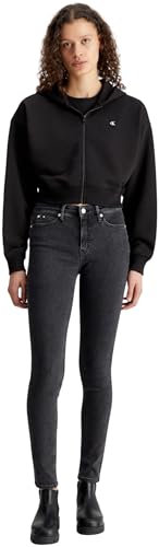 Calvin Klein Jeans Damen CK EMBRO BADGE ZIP-THROUGH J20J222885, Black (CK Black), XS