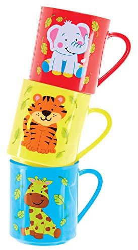 Baker Ross FX659 Tazze di plastica amici della giungla - Confezione da 4, regali per le feste dei bambini