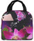 XVBCDFG Bolsa de almuerzo con flores rosas y mariposas para oficina al aire libre, papel de aluminio portátil, aislamiento grueso y bolsa Bento para mantener