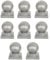 PUPAYA 8 X Sphere Fence Finials, Fence Post Caps Galvanised Garden Decking Fence Ball Post Cap Finial,80x80mm