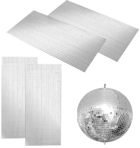 3600 Stück Mini Spiegel aufkleber, Spiegel Mosaik Selbstklebende Mosaikfliesen, Mini Mosaik Spiegelfliesen Selbstklebend Spiegels Aufkleber 5 X 5 mm Glas Für Hause DIY Party Weihnachten (Silber)