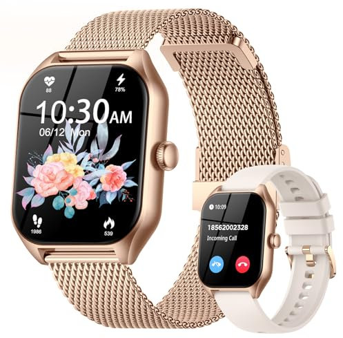 GLKYSOE Montre Connectée Femme Homme Smartwatch,1.84 Full écran avec Appel Bluetooth 100 Sport Modes Moniteur de Fréquence Cardiaque Podometre Lecteur de Musique Montre Intelligente pour Android iOS