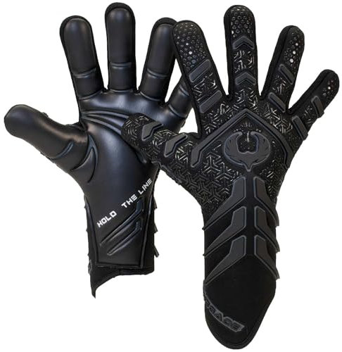 Renegade GK Apex Stealth Trägerlose Profi-Fußball-Torwarthandschuhe | 4mm EXT Contact Grip | Schwarz Torwart Handschuhe (Größe 6, Jugend, Evo2 Neg. Cut, Level 5.5)