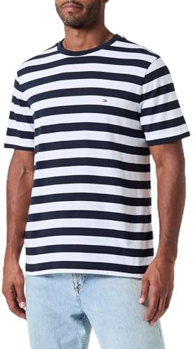 Tommy Hilfiger T-Shirt Manches Courtes Homme Essential Regular Fit Col Ras-du-Cou, Bleu (Desert Sky/White), 3XL