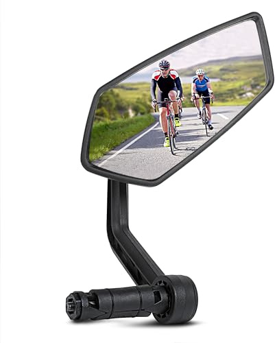 AiQInu Fahrradspiegel, HD Glas Reflektierender Fahrrad Spiegel für Lenker 15-20 mm, 360° drehbarer Fahrradrückspiegel für Fahrrad, Mountainbike, Rennrad (rechts)