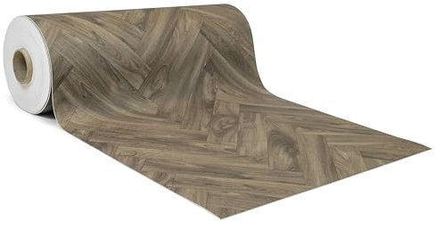 GIURI TESSUTI - Pavimento in PVC - Rivestimento per superfici in Vinile Impermeabile con texture Antiscivolo e supporto in Tessuto Insonorizzante (AL METRO, CASLIN BROWN)