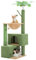 PURRPURCAT 45 Inches Cactus Cat Tree with 2 Cat Condos for Indoor Cats,Cat Tower with Scratching Posts for Small Cats,Cat Tree Tower with Hammock and Cat Toys,Green