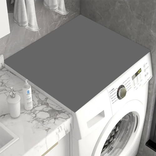 Treer Tappetino per Lavatrice Antiscivolo Assorbente, Copertura per Lavatrice Morbido e Ritagliabile, Tappetino Protezione Superiore per Lavatrice e Asciugatrice (50x60cm,Grigio)