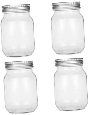 Mikinona 4stücke Einmachgläser Mit Deckel Glasbehälter Für Pickles Paprika Marmelade Snacks Aufbewahrung Verschiedene