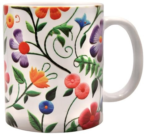 Shopi Zone Taza de cerámica, diseño floral, taza para amantes de las flores, taza creativa, tazas únicas para momentos inolvidables