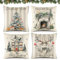 Gaeymy Kissenbezug 40x40, 4er Set Kissenbezug Weihnachten, Weihnachtskissen Weihnachtskissenbezug aus Leinen, Kissenhüllen Grau, Weihnachtsdeko Kissen für Sofa Wohnzimmer Schlafzimmer