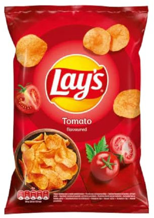 Lay's Tomate Tangy Chips 6 x 55g – Knusprige Kartoffelchips mit würzigem Tomatengeschmack, perfekt für unterwegs und Partys – Frisch, lecker, ideal zum Snacken