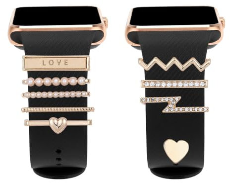KOZOY 9 Pièces Breloques de Bracelet de Montre Charms pour Apple Watch serie 7/8 45mm 41mm 44mm 40mm iWatch SE 6 5 3 2 Décoratives Bracelet Montre Accessoires