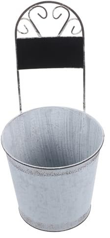 Happyyami Iron Flower Pot Vintage Metal Planter Für Garten Dekoration Rustikaler Blumentopf Mit Tafel Für Wand Und Tischgebrauch Für Sukkulenten Und Blumen