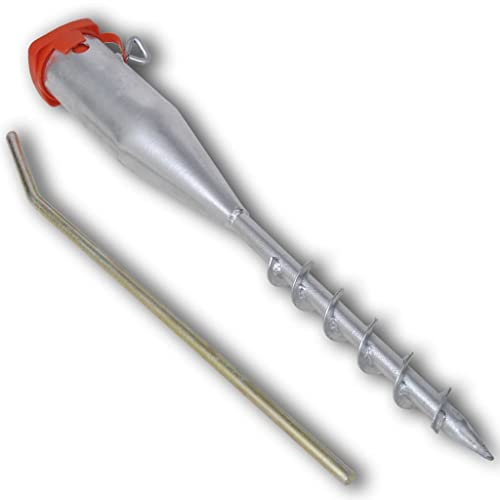 Vetnasa Supporto Ombrellone 55 cm in Acciaio Zincato,Argento Prato e Giardino (2,22KG)