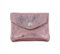 Double Tree - Porte-Monnaie Femme en Cuir Véritable Irisé - Petit Portefeuille Brillant à Rabat Format Enveloppe Élégant - Léger et Pratique - Rose