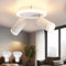 URing Lámpara de Techo 2 Focos Orientable Blanco, Moderno Redondo Plafones de Techo con Luz Inferior 6W+ 2x5W GU10, Blanco Cálido 3000K, Foco de techo LED Para Cocina, Sala de estar, Dormitorio
