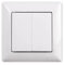 Interruptor para iluminación, interruptor de luz de plástico, interruptor de luz montado en superficie para uso interior y exterior (1, blanco, doble)