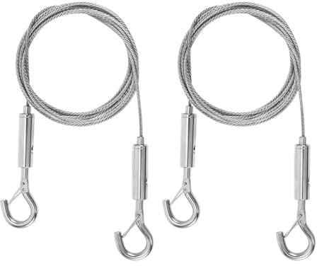 Picture Hanging Wire with Hooks: 2 Pcs Adjustable Heavy Duty Stainless Steel Wire Rope 2m x1.5mm - Mirror Hanging Kits for Mirrors, Frames, Lamps, Plants - Hang Your Artworks