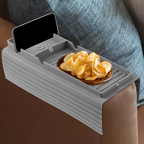GWCYMYD Sofa Cup Holder Tray, Anti-Slip Silicone Sofa Armrest Tray, Armchair Cup Holder for Tablets, Phones, iPads, Coffee Cups